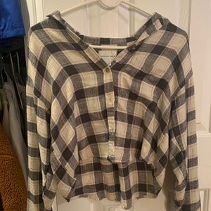 american eagle cropped flannel
